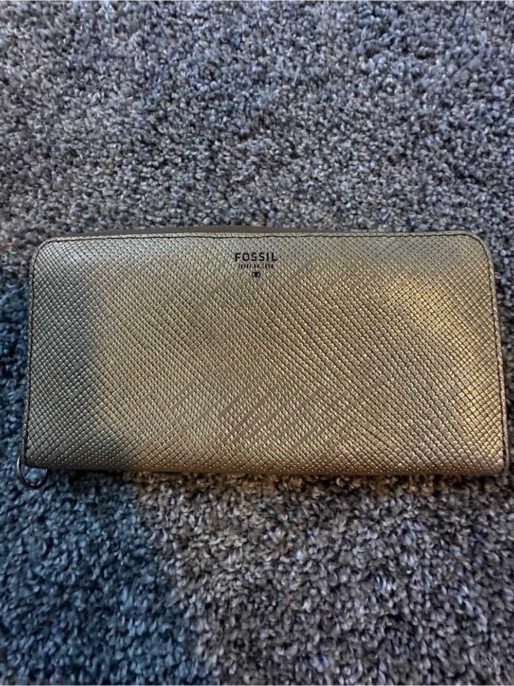 Fossil Metallic Gold Textured Long Wallet